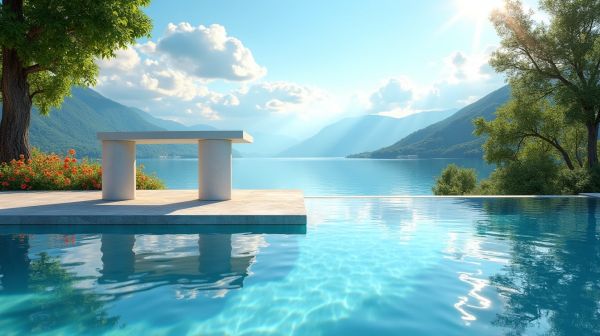 Piscine coque fond plat modèle annecy avec Neptune Piscines